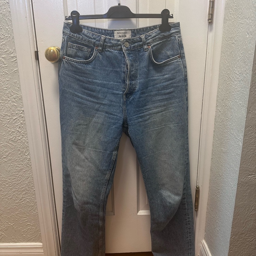 Reformation Cynthia High Rise Straight Leg Jeans, Size 29, Colorado Wash